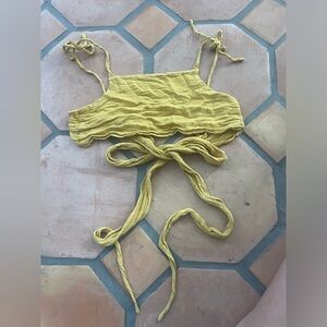 Savannah Morrow mustard cropped top